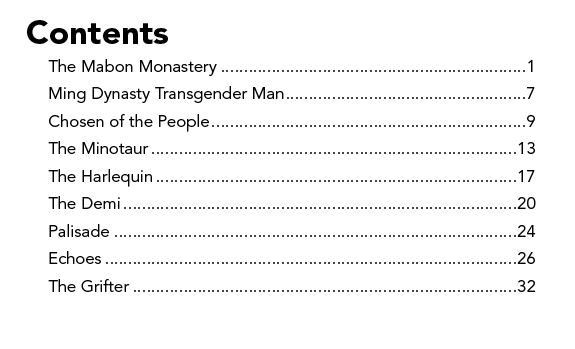 Behind the Masc table of contents